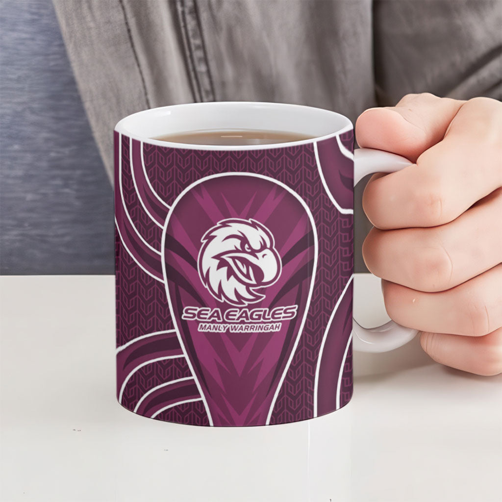 Manly Warringah Sea Eagles Rugby Mascot Ceramic Mug Australian Rugby Culture - Tribal Inspired Eagle