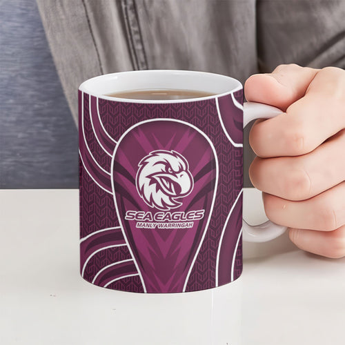 Manly Warringah Sea Eagles Rugby Mascot Ceramic Mug Australian Rugby Culture - Tribal Inspired Eagle