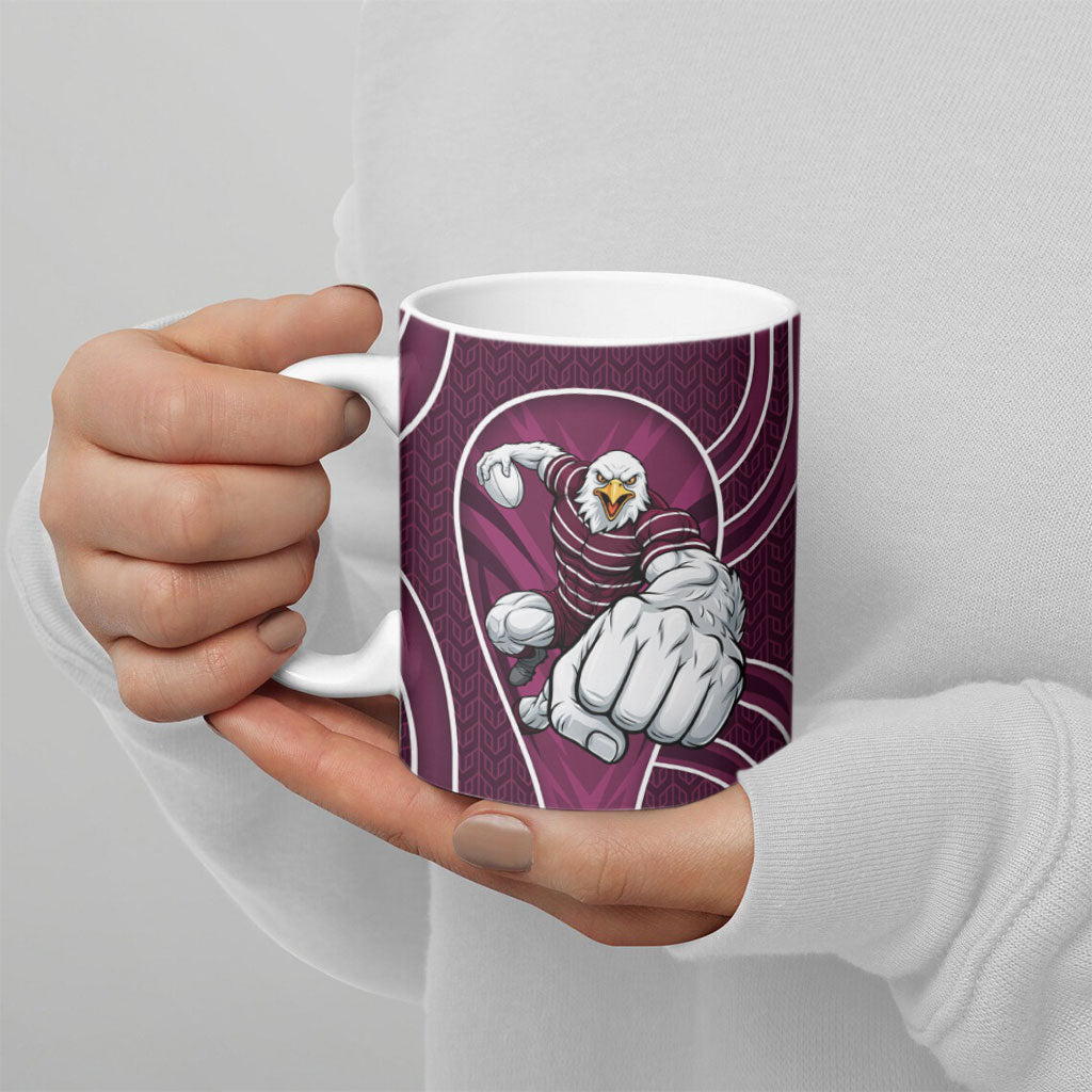 Manly Warringah Sea Eagles Rugby Mascot Ceramic Mug Australian Rugby Culture - Tribal Inspired Eagle