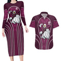 Manly Warringah Sea Eagles Rugby Mascot Couples Matching Long Sleeve Bodycon Dress and Hawaiian Shirt Australian Rugby Culture - Tribal Inspired Eagle