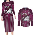Manly Warringah Sea Eagles Rugby Mascot Couples Matching Long Sleeve Bodycon Dress and Long Sleeve Button Shirt Australian Rugby Culture - Tribal Inspired Eagle