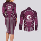 Manly Warringah Sea Eagles Rugby Mascot Couples Matching Long Sleeve Bodycon Dress and Long Sleeve Button Shirt Australian Rugby Culture - Tribal Inspired Eagle