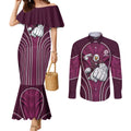 Manly Warringah Sea Eagles Rugby Mascot Couples Matching Mermaid Dress and Long Sleeve Button Shirt Australian Rugby Culture - Tribal Inspired Eagle