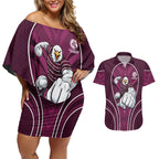 Manly Warringah Sea Eagles Rugby Mascot Couples Matching Off Shoulder Short Dress and Hawaiian Shirt Australian Rugby Culture - Tribal Inspired Eagle