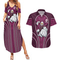 Manly Warringah Sea Eagles Rugby Mascot Couples Matching Summer Maxi Dress and Hawaiian Shirt Australian Rugby Culture - Tribal Inspired Eagle