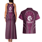 Manly Warringah Sea Eagles Rugby Mascot Couples Matching Tank Maxi Dress and Hawaiian Shirt Australian Rugby Culture - Tribal Inspired Eagle