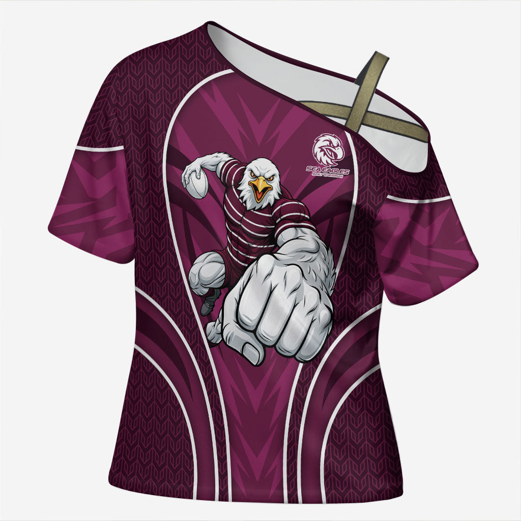Manly Warringah Sea Eagles Rugby Mascot Cross Shoulder Shirt Australian Rugby Culture - Tribal Inspired Eagle