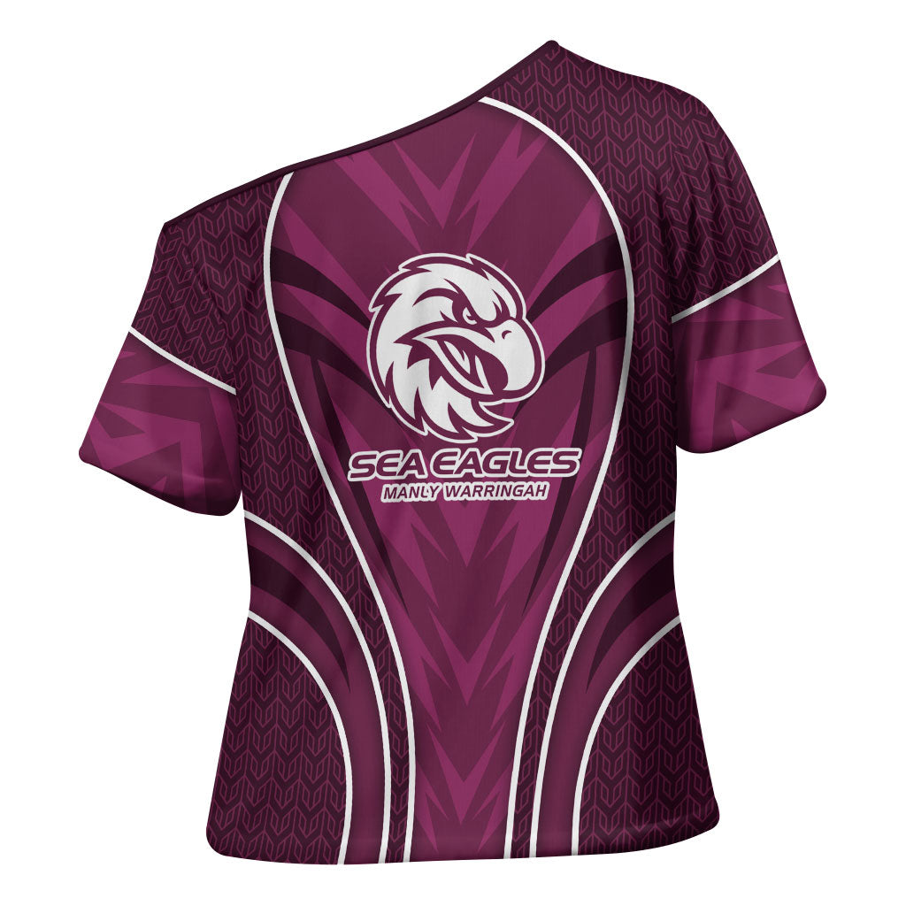 Manly Warringah Sea Eagles Rugby Mascot Cross Shoulder Shirt Australian Rugby Culture - Tribal Inspired Eagle