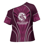 Manly Warringah Sea Eagles Rugby Mascot Cross Shoulder Shirt Australian Rugby Culture - Tribal Inspired Eagle
