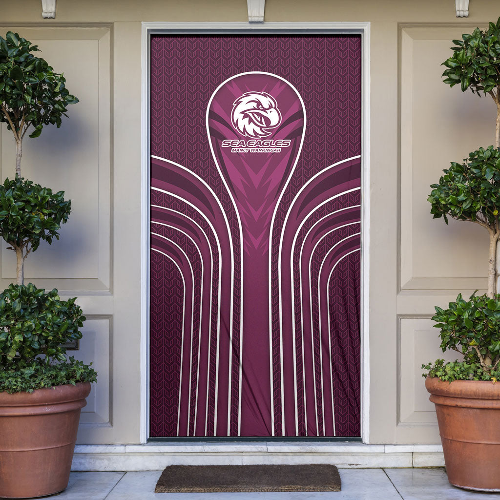 Manly Warringah Sea Eagles Rugby Mascot Door Cover Australian Rugby Culture - Tribal Inspired Eagle