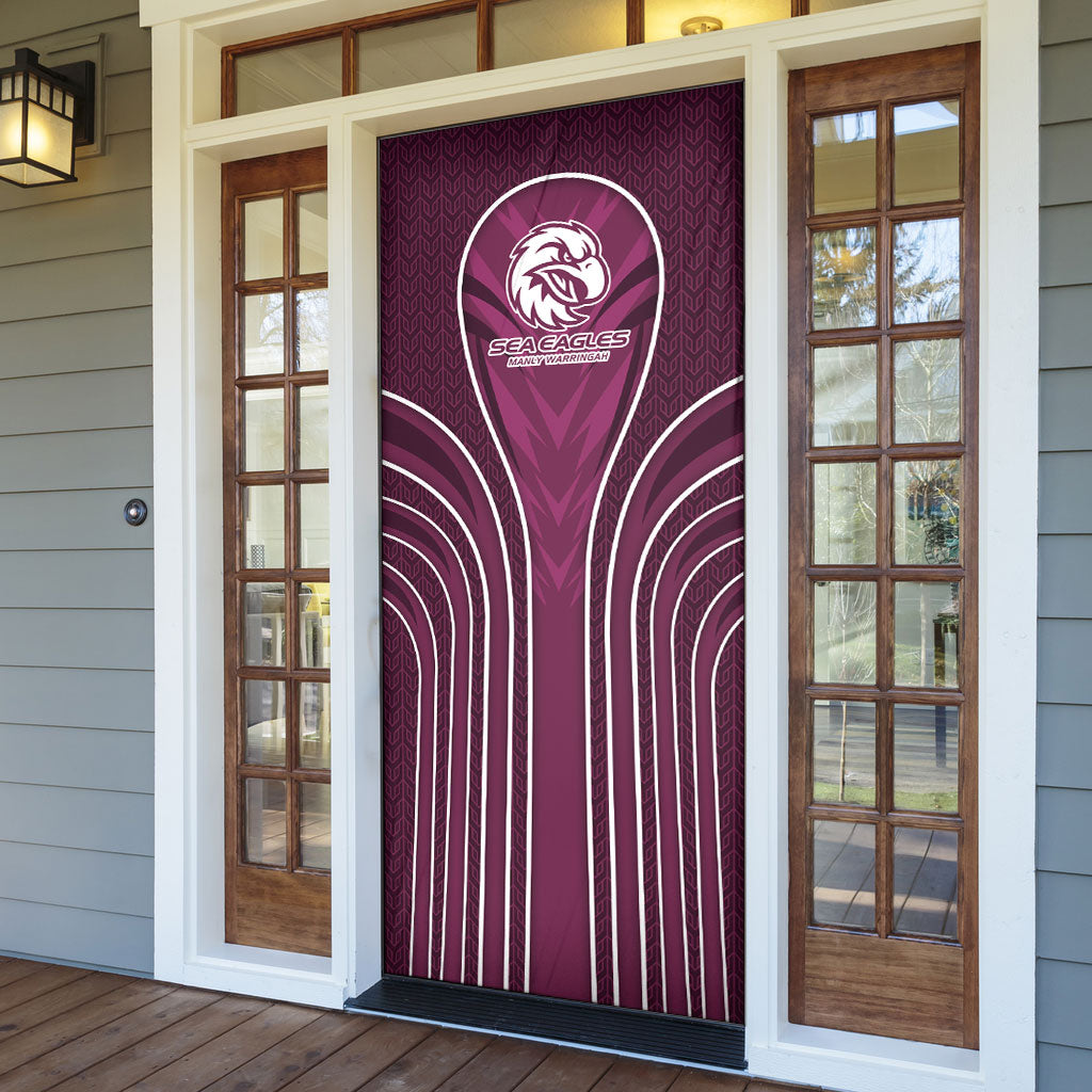 Manly Warringah Sea Eagles Rugby Mascot Door Cover Australian Rugby Culture - Tribal Inspired Eagle