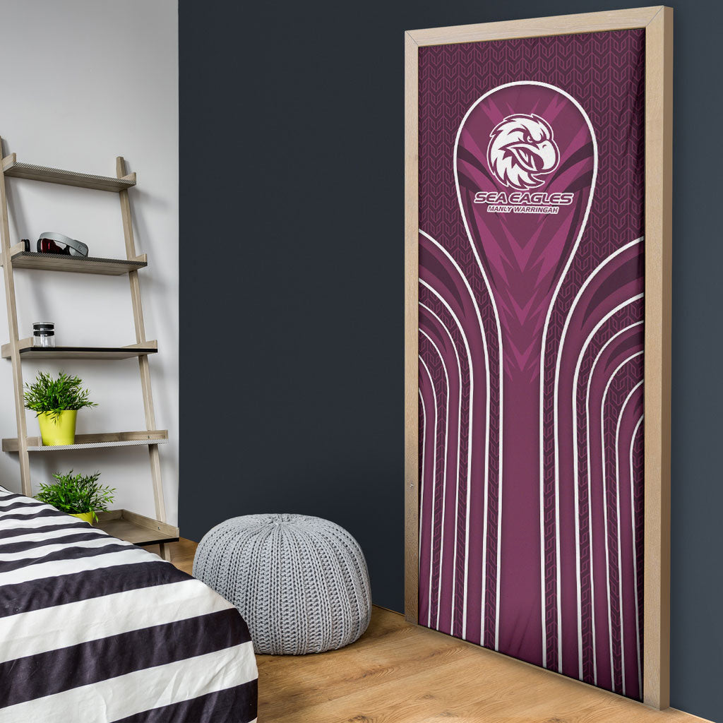 Manly Warringah Sea Eagles Rugby Mascot Door Cover Australian Rugby Culture - Tribal Inspired Eagle