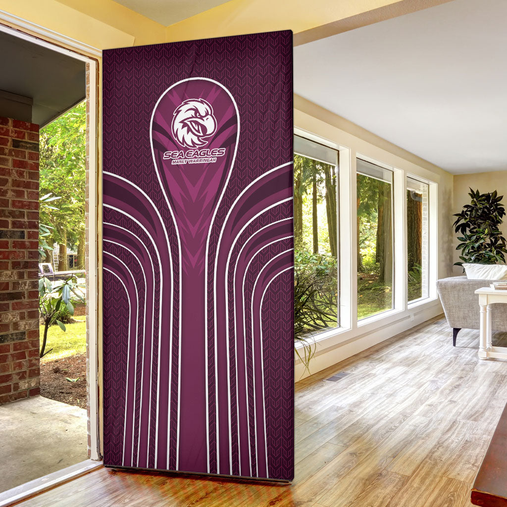 Manly Warringah Sea Eagles Rugby Mascot Door Cover Australian Rugby Culture - Tribal Inspired Eagle