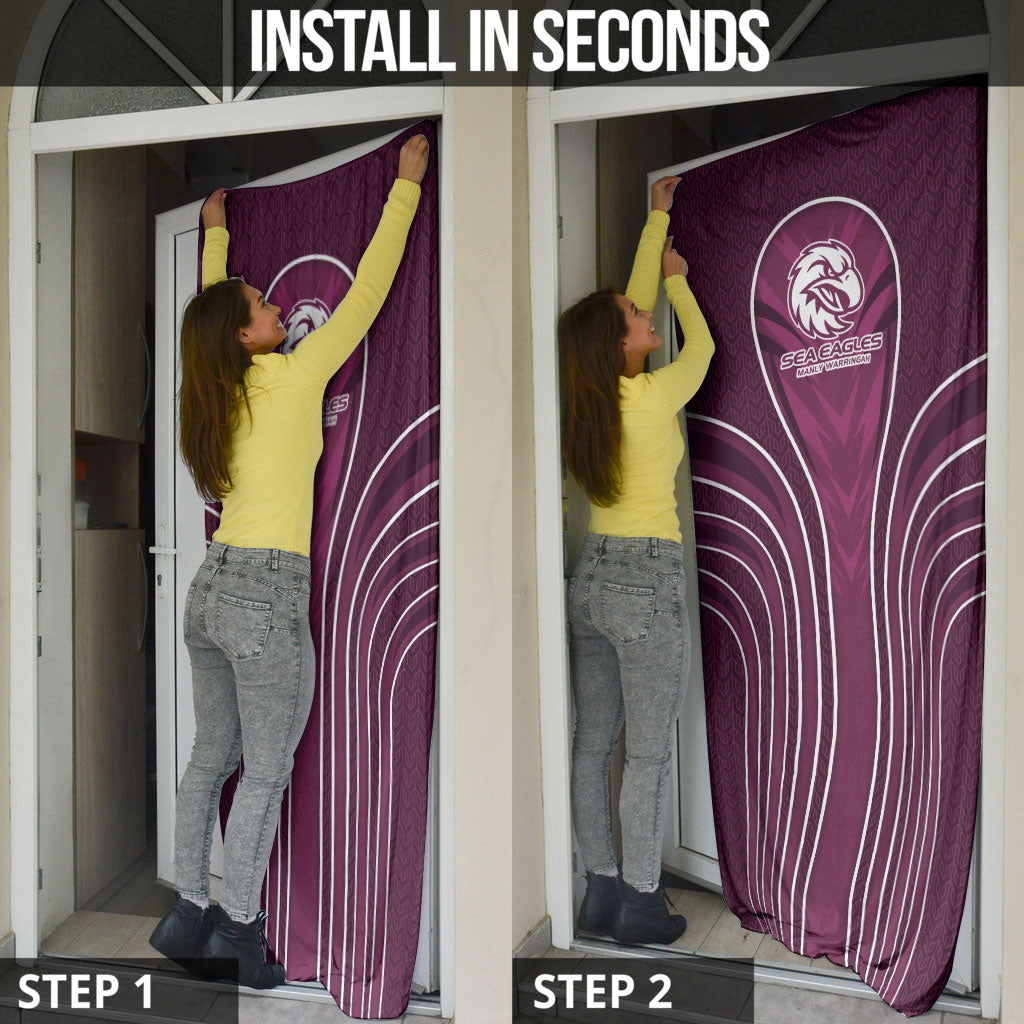 Manly Warringah Sea Eagles Rugby Mascot Door Cover Australian Rugby Culture - Tribal Inspired Eagle