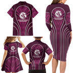 Manly Warringah Sea Eagles Rugby Mascot Family Matching Long Sleeve Bodycon Dress and Hawaiian Shirt Australian Rugby Culture - Tribal Inspired Eagle