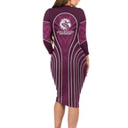 Manly Warringah Sea Eagles Rugby Mascot Family Matching Long Sleeve Bodycon Dress and Hawaiian Shirt Australian Rugby Culture - Tribal Inspired Eagle