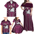 Manly Warringah Sea Eagles Rugby Mascot Family Matching Off Shoulder Maxi Dress and Hawaiian Shirt Australian Rugby Culture - Tribal Inspired Eagle