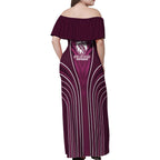 Manly Warringah Sea Eagles Rugby Mascot Family Matching Off Shoulder Maxi Dress and Hawaiian Shirt Australian Rugby Culture - Tribal Inspired Eagle