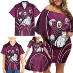 Manly Warringah Sea Eagles Rugby Mascot Family Matching Off Shoulder Short Dress and Hawaiian Shirt Australian Rugby Culture - Tribal Inspired Eagle