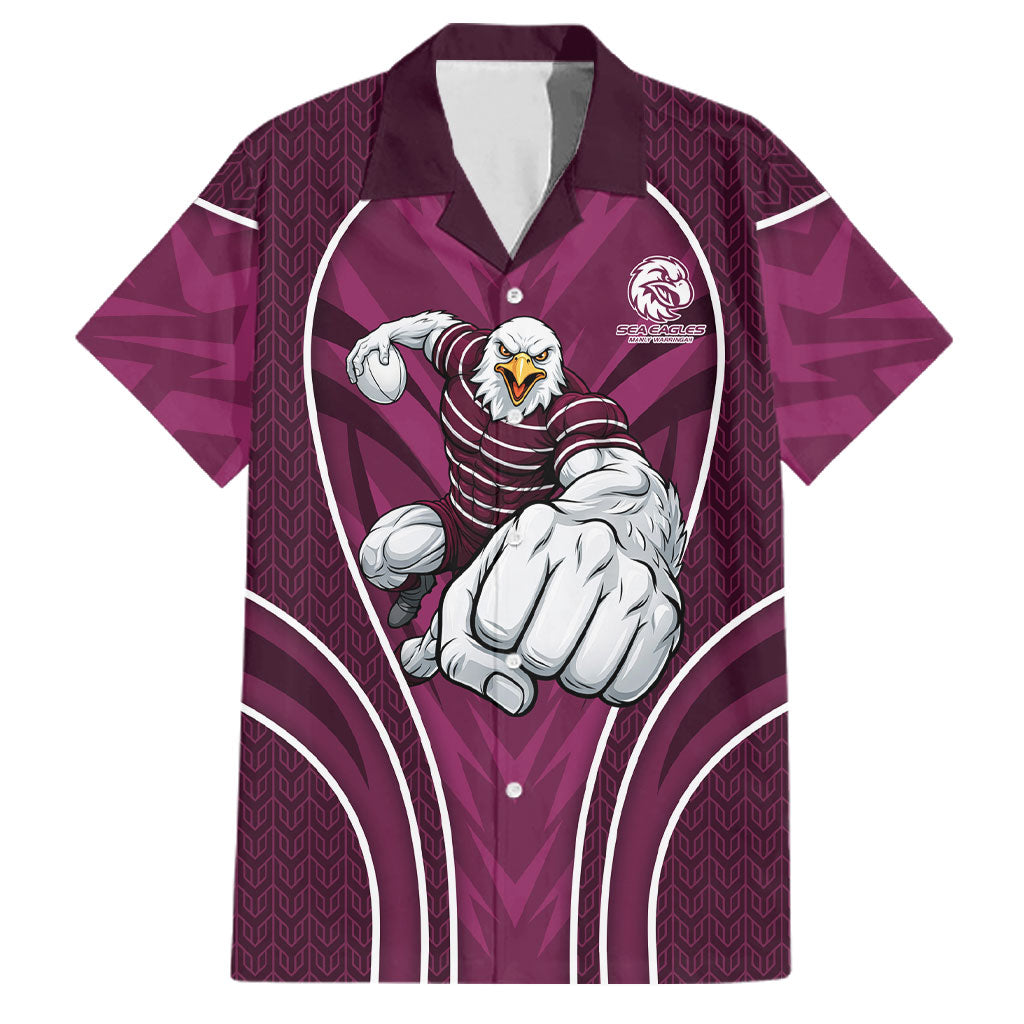 Manly Warringah Sea Eagles Rugby Mascot Family Matching Puletasi and Hawaiian Shirt Australian Rugby Culture - Tribal Inspired Eagle