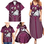 Manly Warringah Sea Eagles Rugby Mascot Family Matching Summer Maxi Dress and Hawaiian Shirt Australian Rugby Culture - Tribal Inspired Eagle