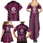 Manly Warringah Sea Eagles Rugby Mascot Family Matching Summer Maxi Dress and Hawaiian Shirt Australian Rugby Culture - Tribal Inspired Eagle