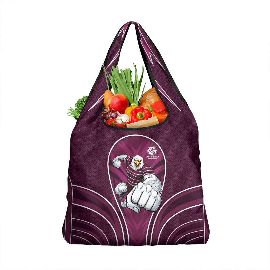 Manly Warringah Sea Eagles Rugby Mascot Grocery Bag Australian Rugby Culture - Tribal Inspired Eagle