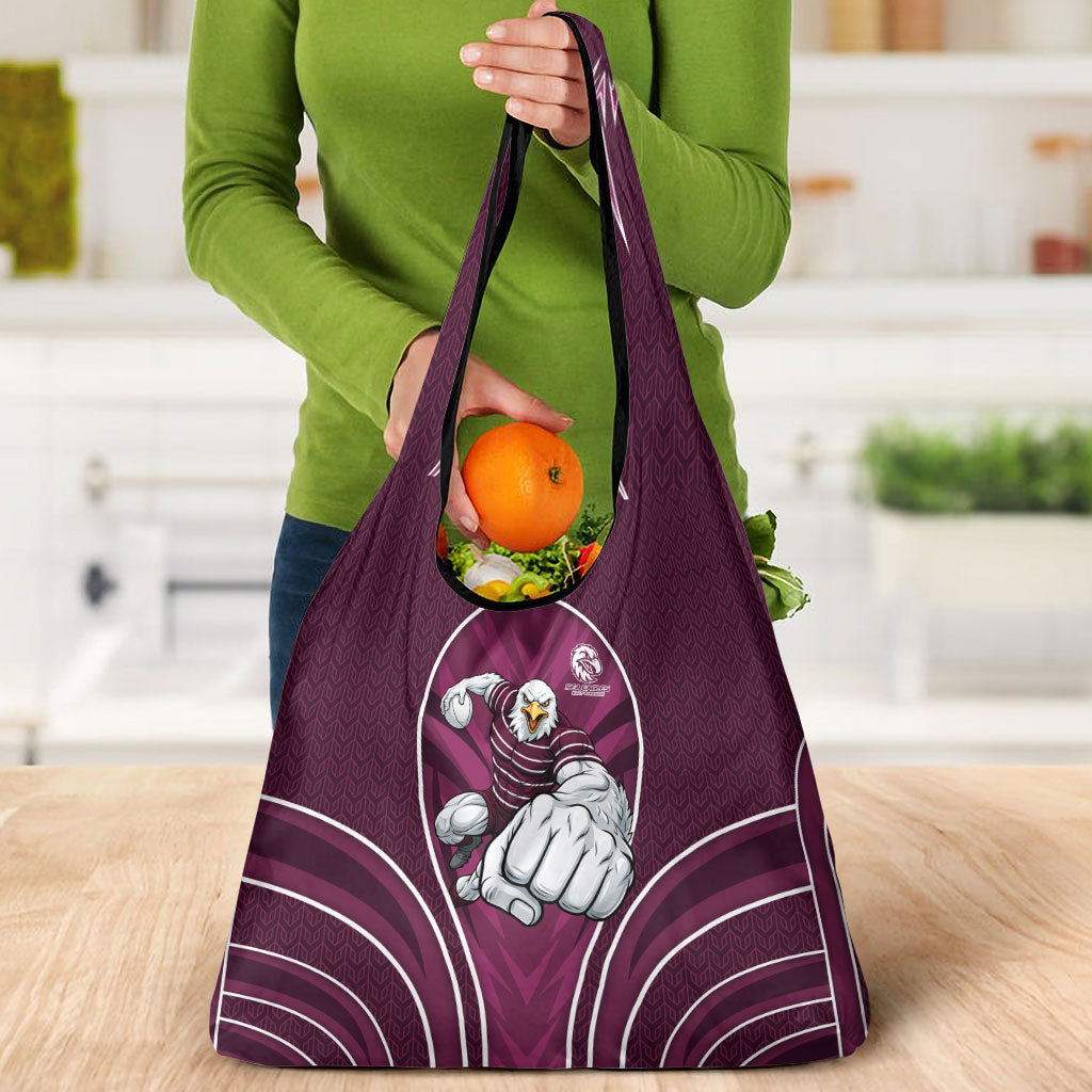 Manly Warringah Sea Eagles Rugby Mascot Grocery Bag Australian Rugby Culture - Tribal Inspired Eagle