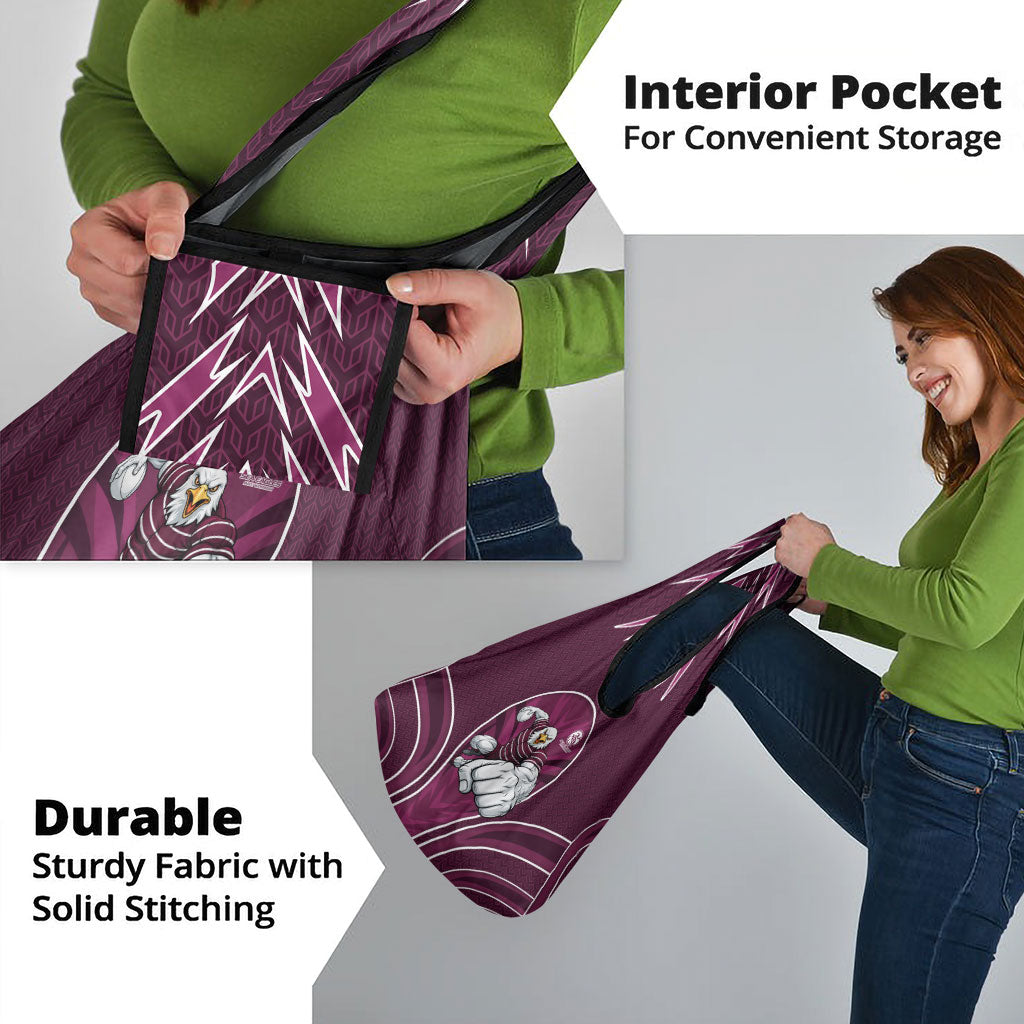 Manly Warringah Sea Eagles Rugby Mascot Grocery Bag Australian Rugby Culture - Tribal Inspired Eagle