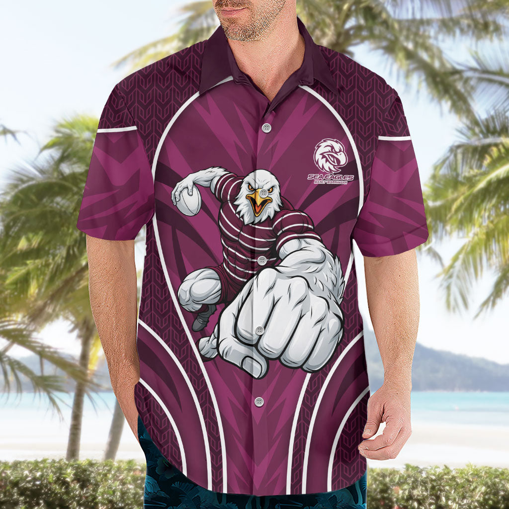 Manly Warringah Sea Eagles Rugby Mascot Hawaiian Shirt Australian Rugby Culture - Tribal Inspired Eagle