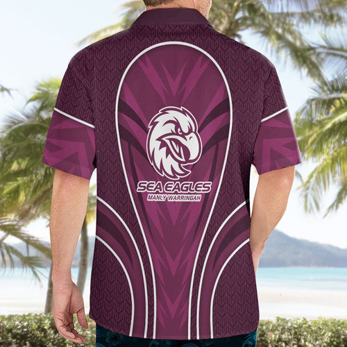 Manly Warringah Sea Eagles Rugby Mascot Hawaiian Shirt Australian Rugby Culture - Tribal Inspired Eagle