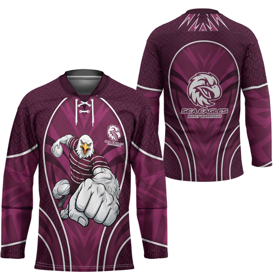 Manly Warringah Sea Eagles Rugby Mascot Hockey Jersey Australian Rugby Culture - Tribal Inspired Eagle