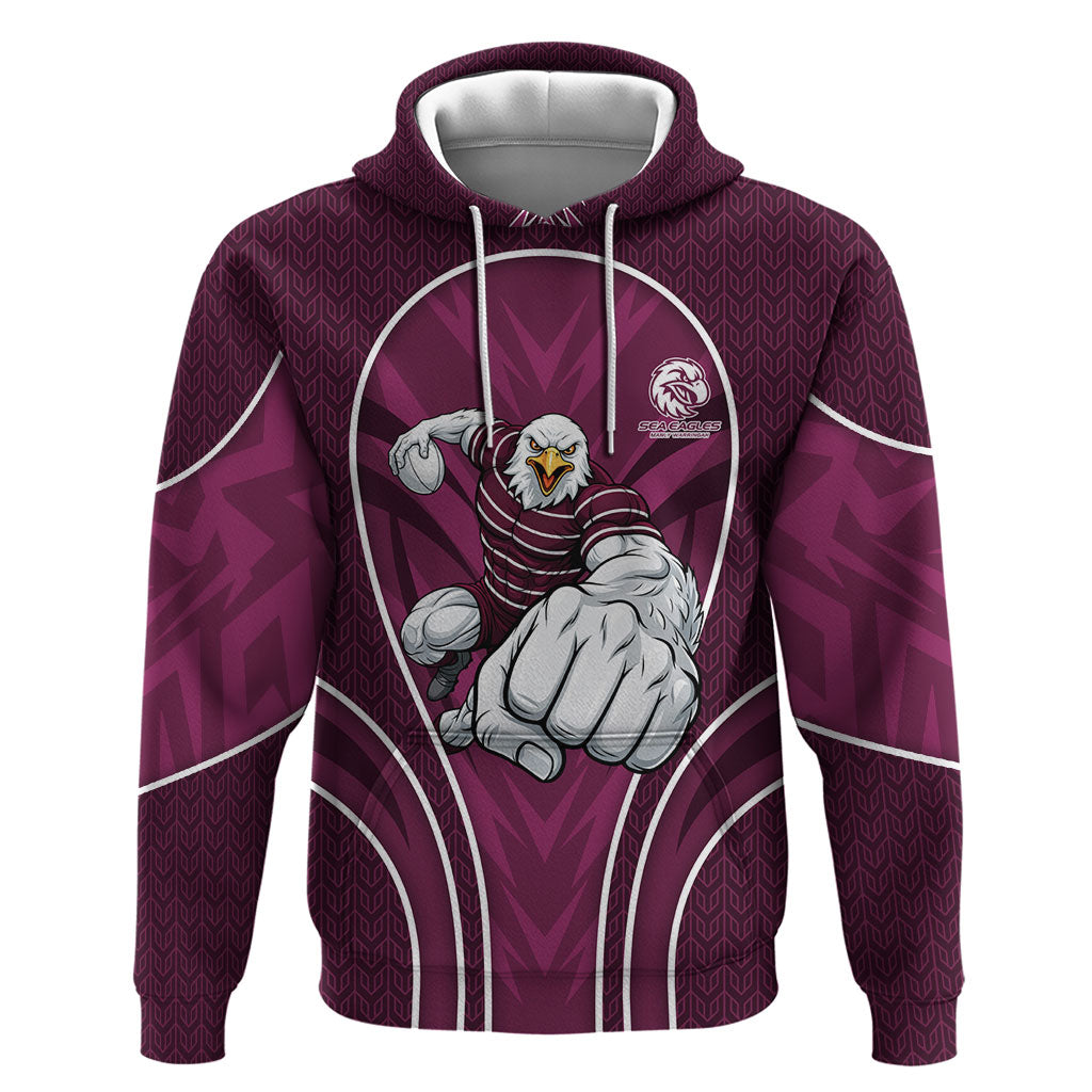 Manly Warringah Sea Eagles Rugby Mascot Hoodie Australian Rugby Culture - Tribal Inspired Eagle