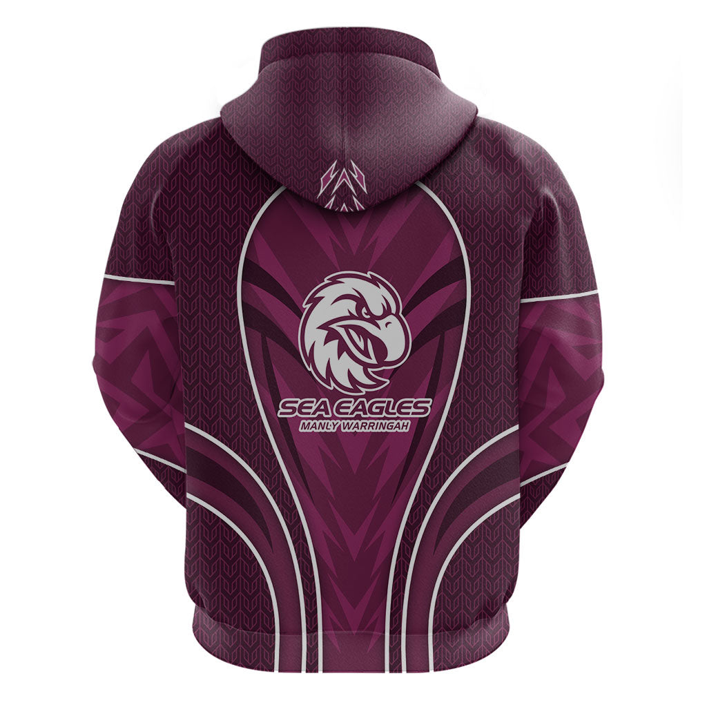 Manly Warringah Sea Eagles Rugby Mascot Hoodie Australian Rugby Culture - Tribal Inspired Eagle