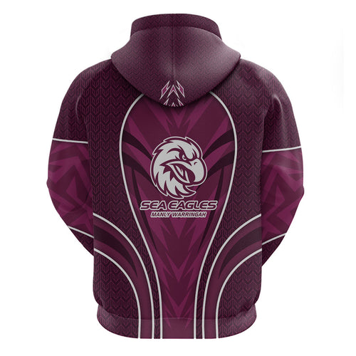 Manly Warringah Sea Eagles Rugby Mascot Hoodie Australian Rugby Culture - Tribal Inspired Eagle