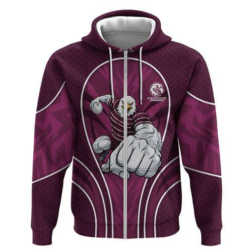 Manly Warringah Sea Eagles Rugby Mascot Hoodie Australian Rugby Culture - Tribal Inspired Eagle