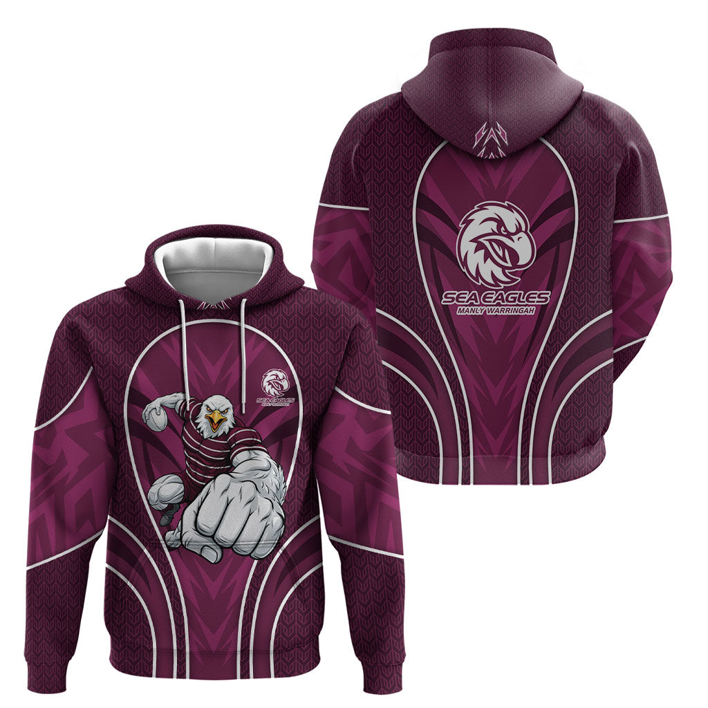 Manly Warringah Sea Eagles Rugby Mascot Hoodie Australian Rugby Culture - Tribal Inspired Eagle
