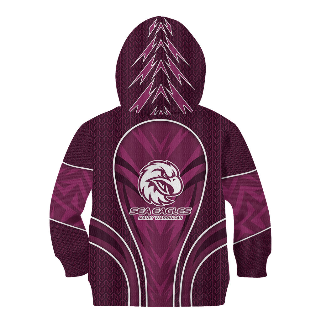 Manly Warringah Sea Eagles Rugby Mascot Kid Hoodie Australian Rugby Culture - Tribal Inspired Eagle