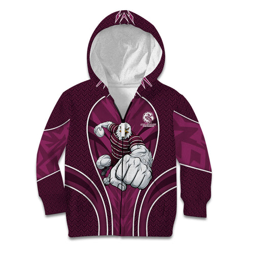 Manly Warringah Sea Eagles Rugby Mascot Kid Hoodie Australian Rugby Culture - Tribal Inspired Eagle