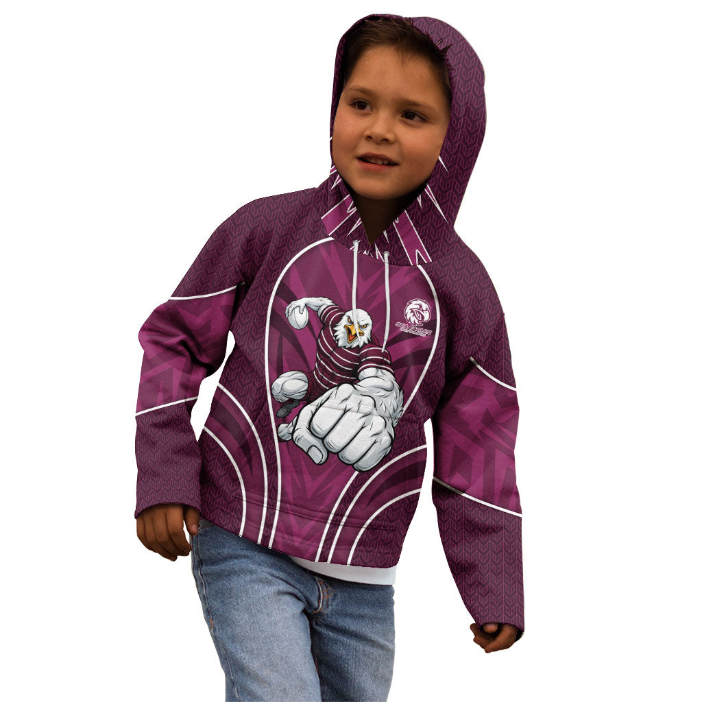 Manly Warringah Sea Eagles Rugby Mascot Kid Hoodie Australian Rugby Culture - Tribal Inspired Eagle