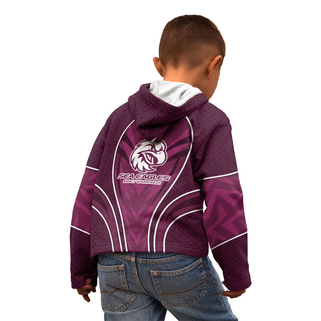 Manly Warringah Sea Eagles Rugby Mascot Kid Hoodie Australian Rugby Culture - Tribal Inspired Eagle