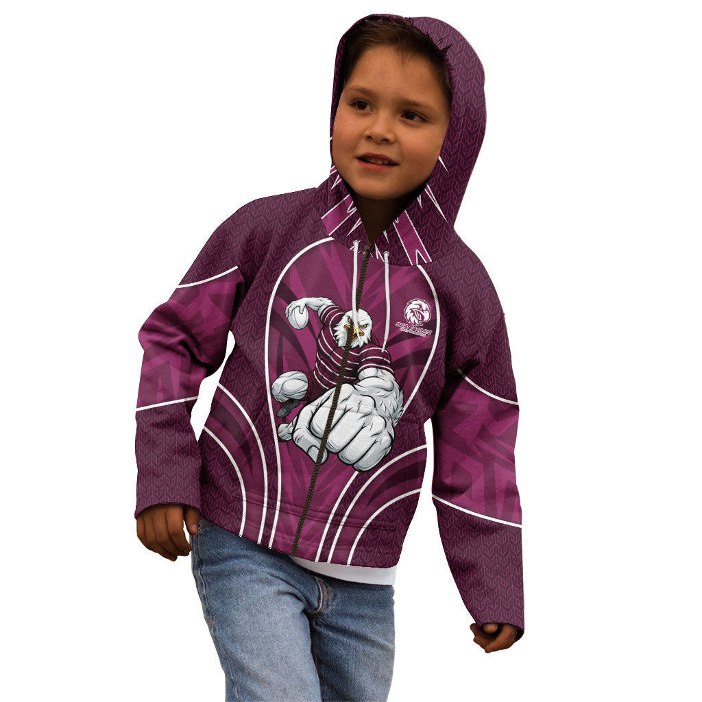 Manly Warringah Sea Eagles Rugby Mascot Kid Hoodie Australian Rugby Culture - Tribal Inspired Eagle