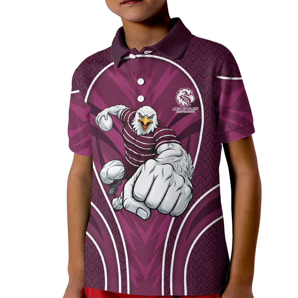 Manly Warringah Sea Eagles Rugby Mascot Kid Polo Shirt Australian Rugby Culture - Tribal Inspired Eagle