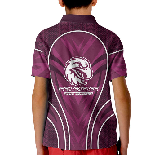 Manly Warringah Sea Eagles Rugby Mascot Kid Polo Shirt Australian Rugby Culture - Tribal Inspired Eagle
