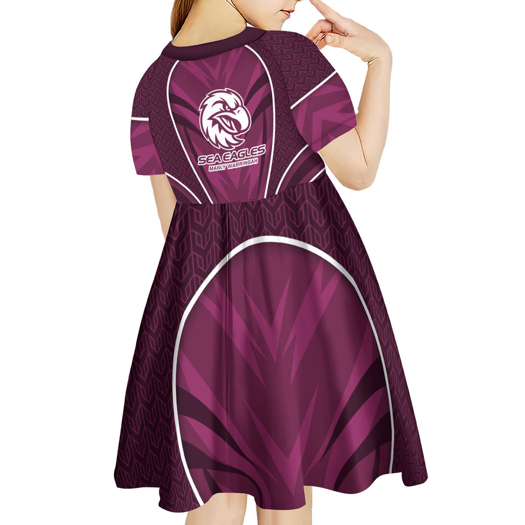 Manly Warringah Sea Eagles Rugby Mascot Kid Short Sleeve Dress Australian Rugby Culture - Tribal Inspired Eagle