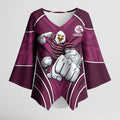 Manly Warringah Sea Eagles Rugby Mascot Kimono Sleeve Blouse Australian Rugby Culture - Tribal Inspired Eagle