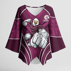 Manly Warringah Sea Eagles Rugby Mascot Kimono Sleeve Blouse Australian Rugby Culture - Tribal Inspired Eagle