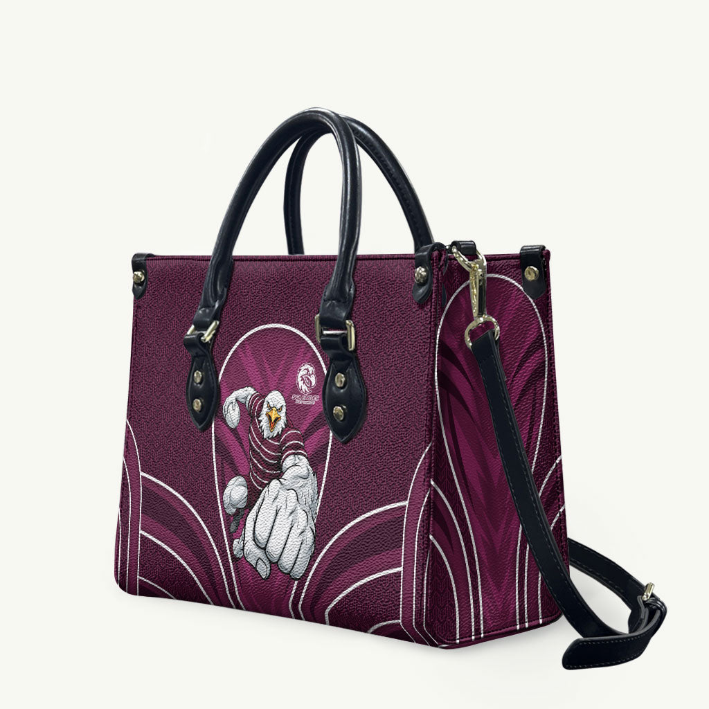 Manly Warringah Sea Eagles Rugby Mascot Leather Bag Australian Rugby Culture - Tribal Inspired Eagle