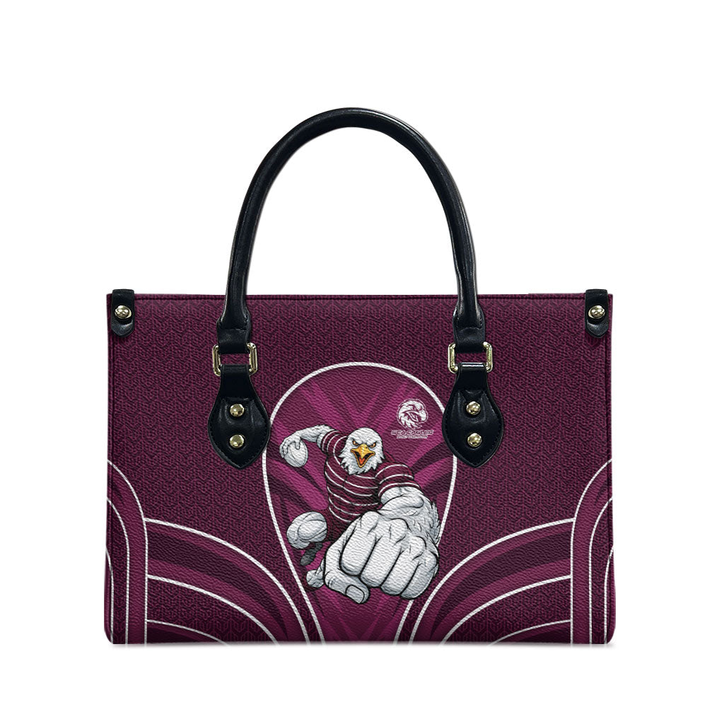 Manly Warringah Sea Eagles Rugby Mascot Leather Bag Australian Rugby Culture - Tribal Inspired Eagle