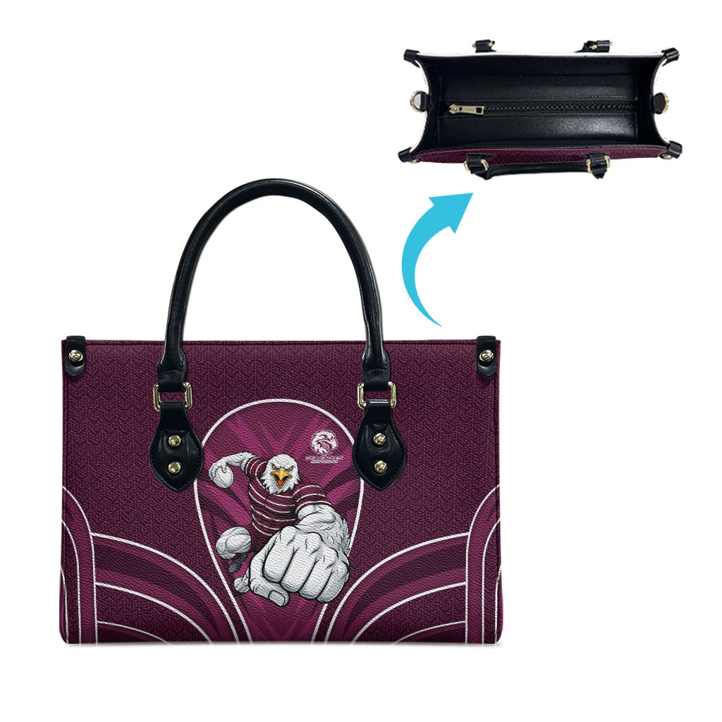 Manly Warringah Sea Eagles Rugby Mascot Leather Bag Australian Rugby Culture - Tribal Inspired Eagle